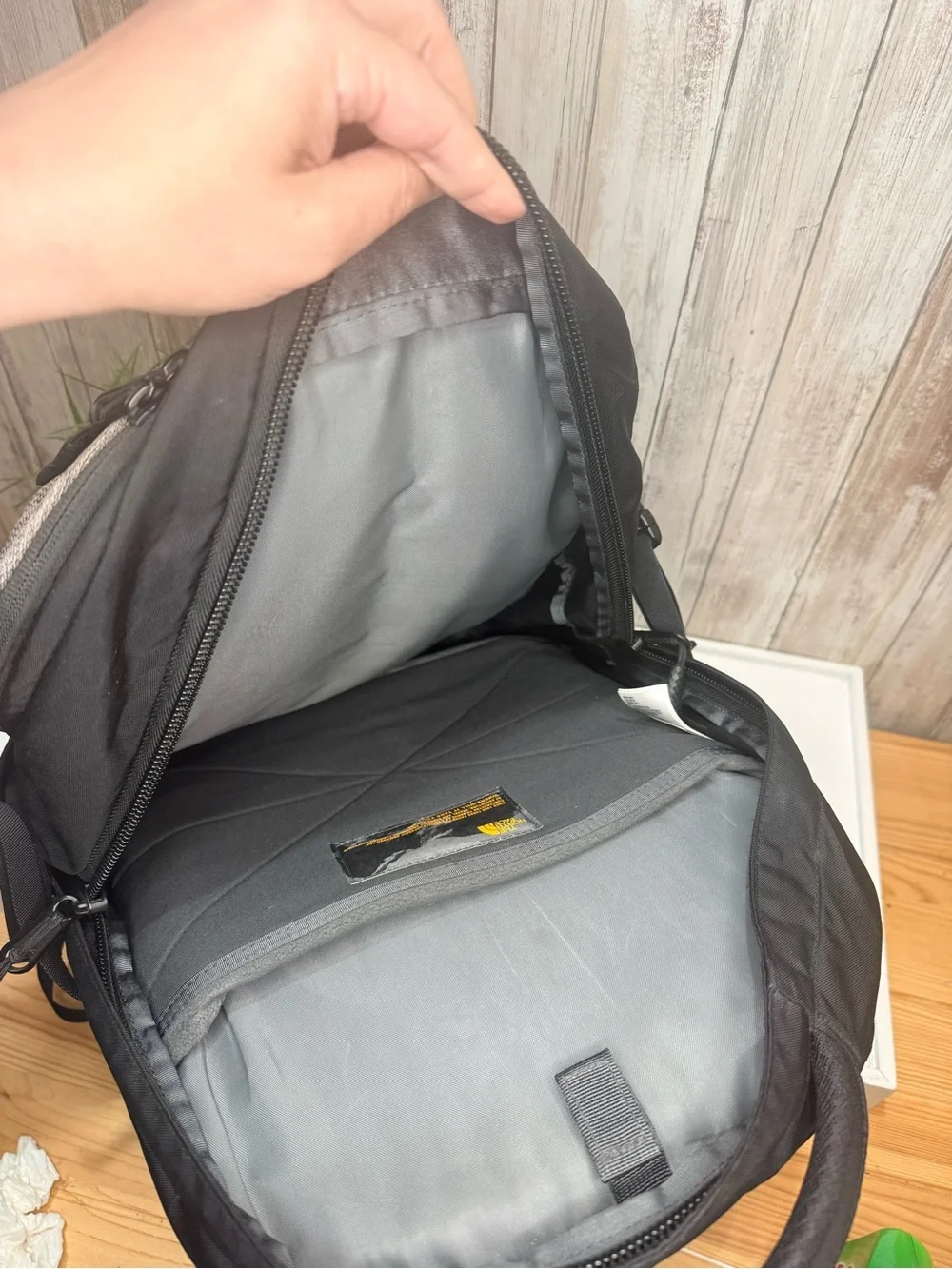 The North Face Borealis Backpack in Black with Copper Accents